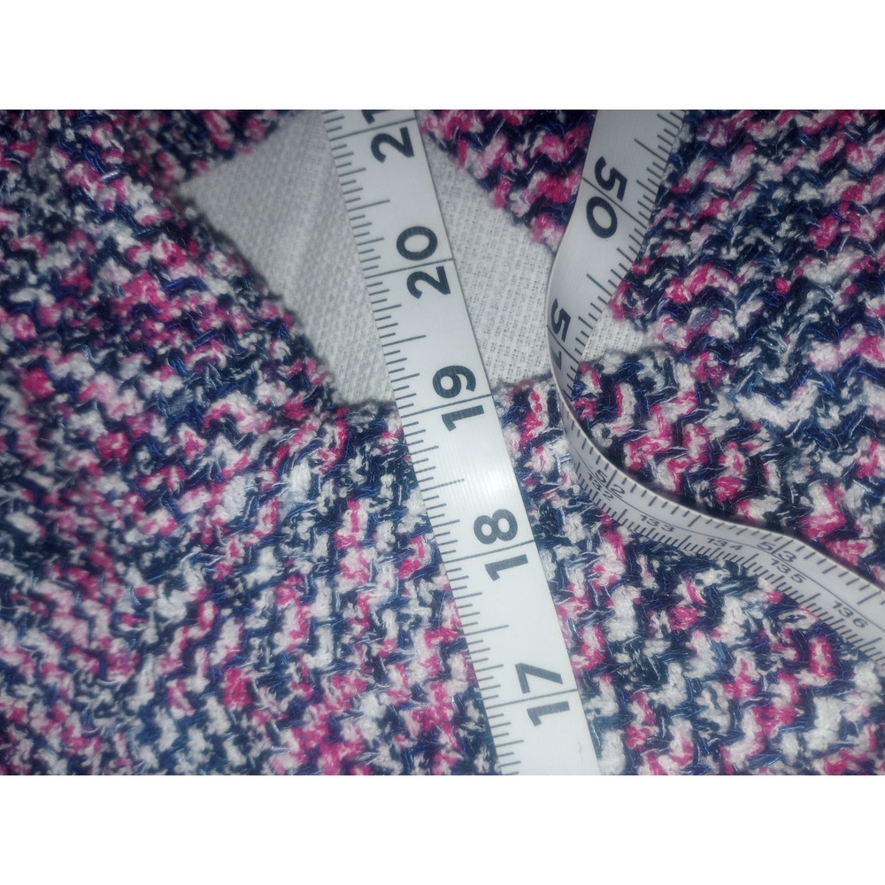 Chicos Tweed Rug Texture Cardigan One Button Raspberry‎ Size 1 - Picture 5 of 5